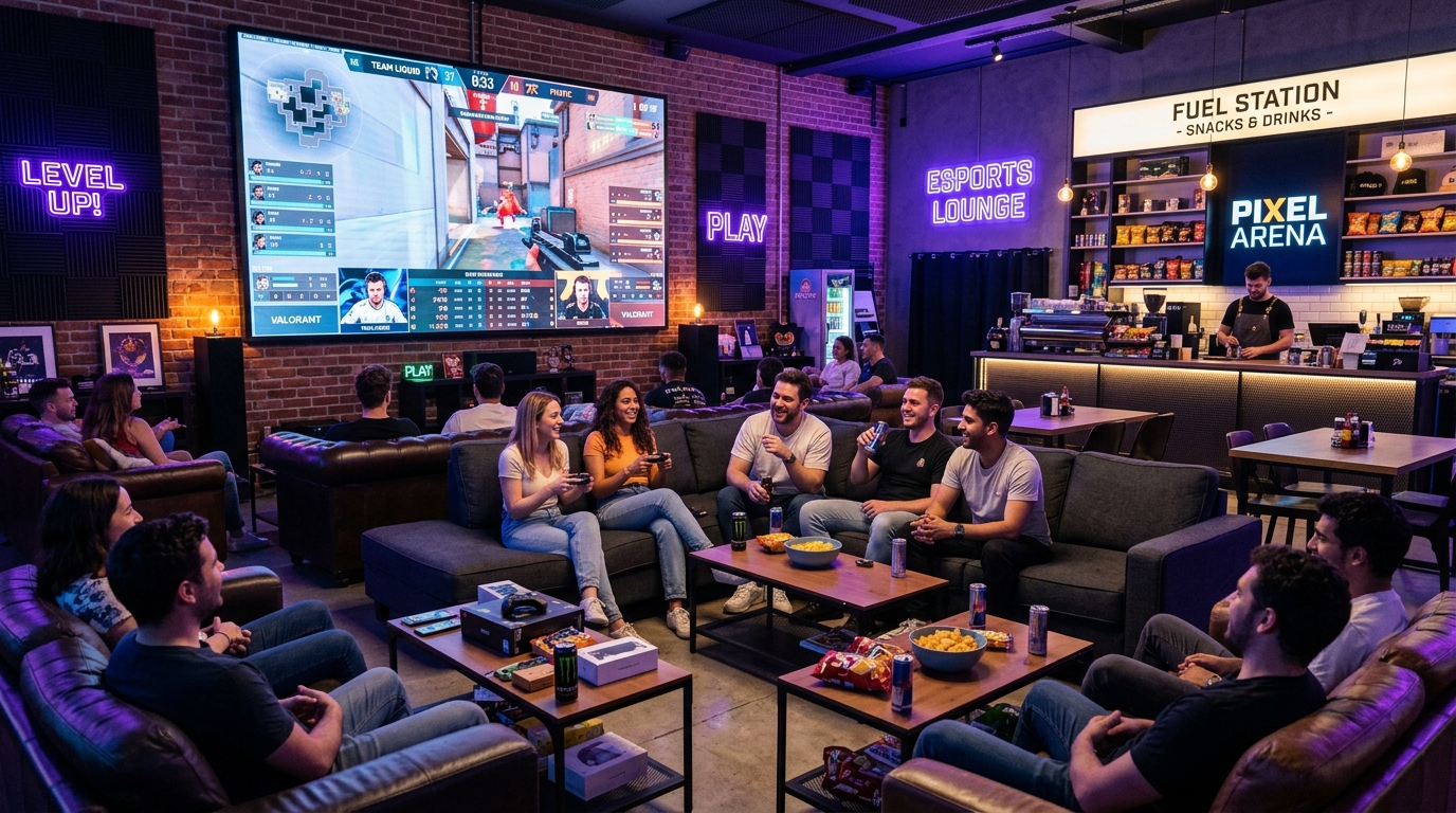 ByteVault gaming lounge area