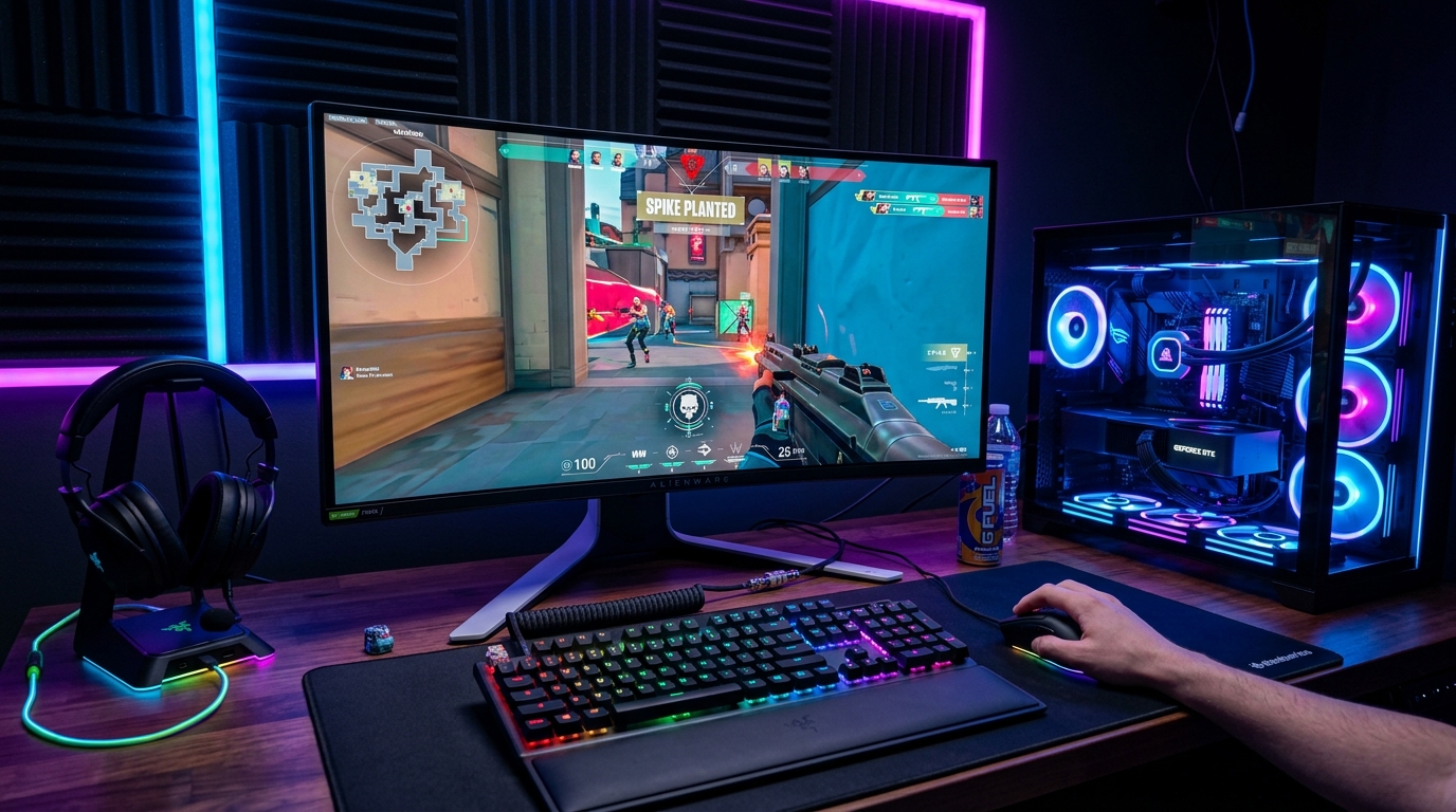 Standard gaming PC station at ByteVault