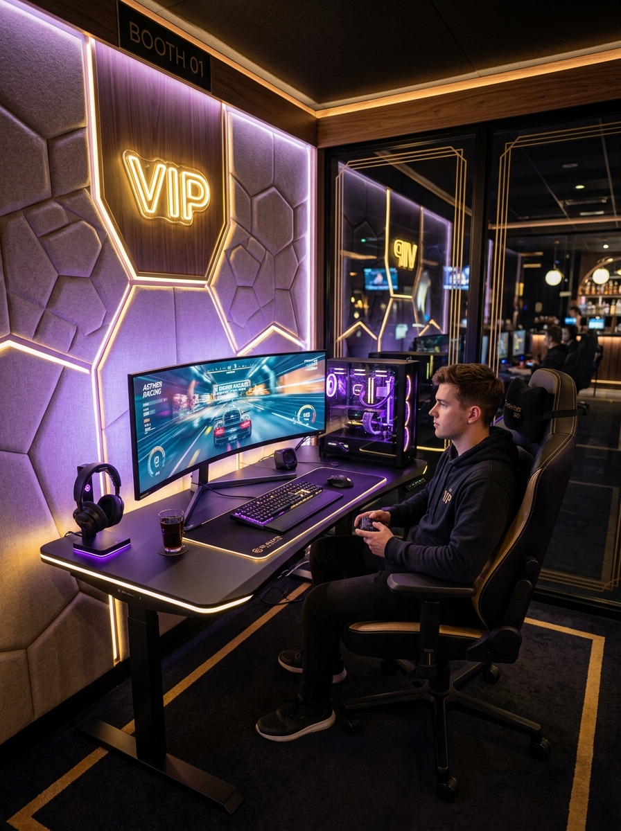 VIP private gaming pod at ByteVault